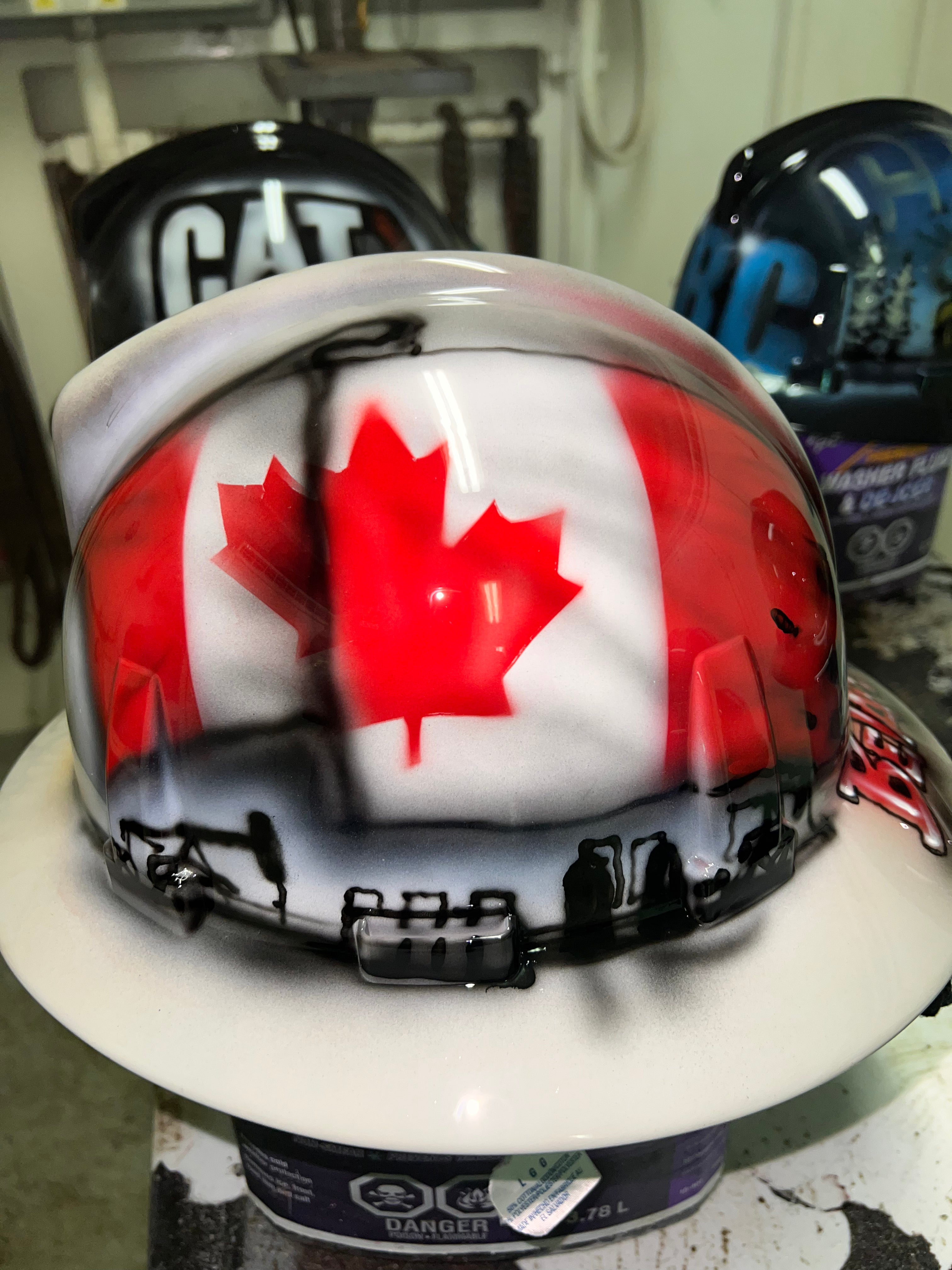 How to Airbrush a Dallas Cowboy theme on a Hard Hat 