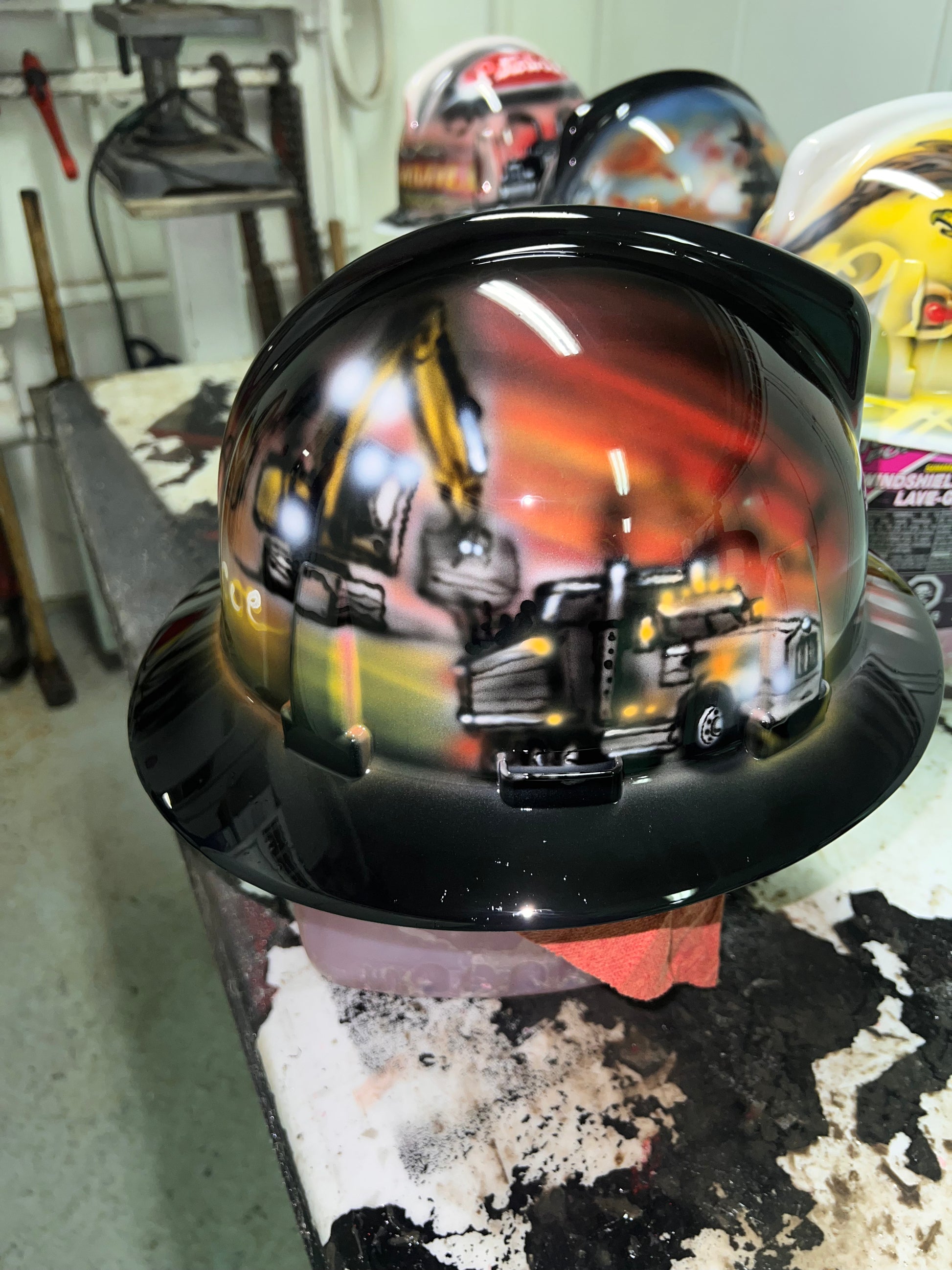 Airbrushed cheap hard hats